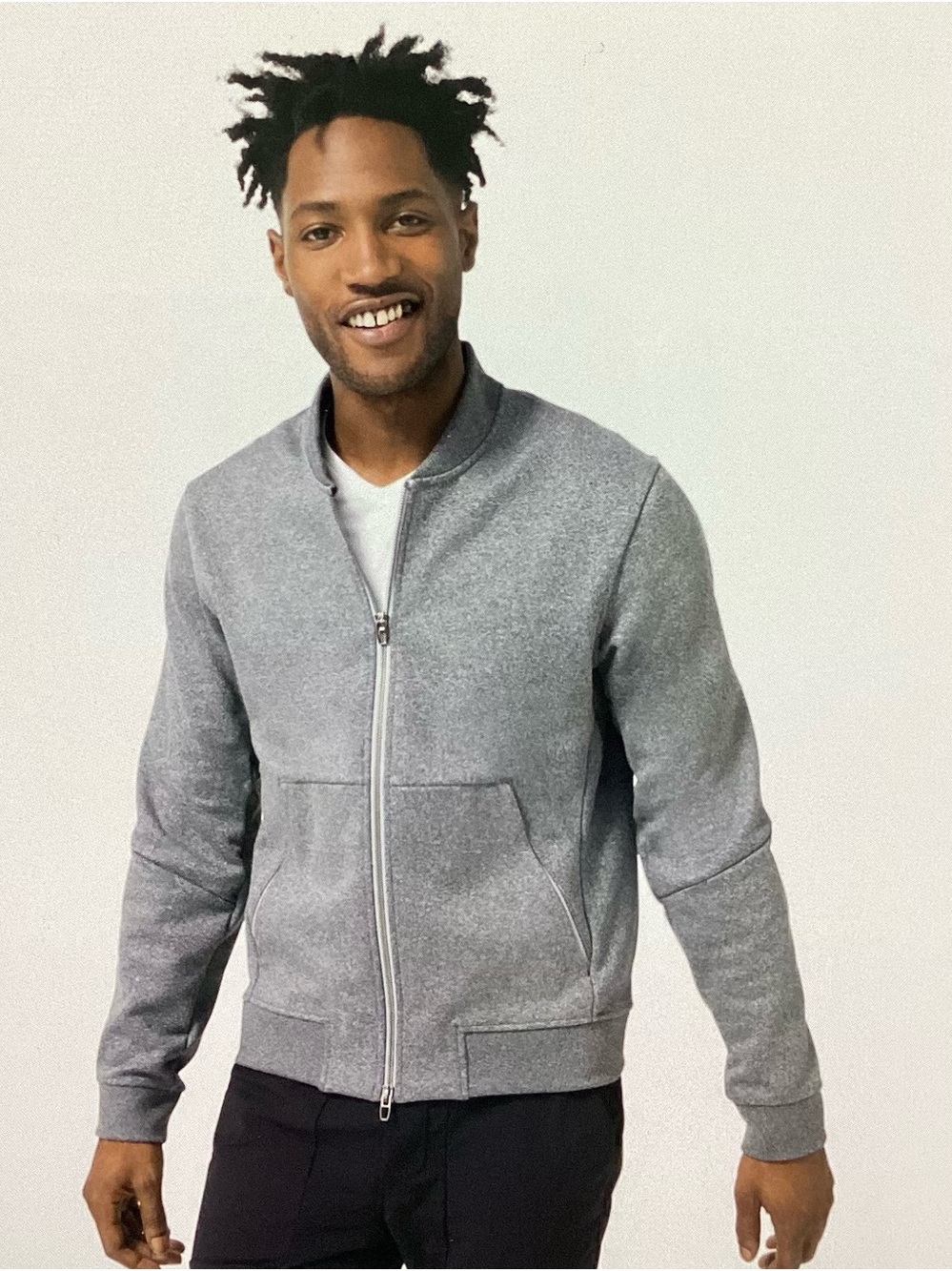 Lululemon City Sweat Full-Zip Bomber Fleece in heather grey